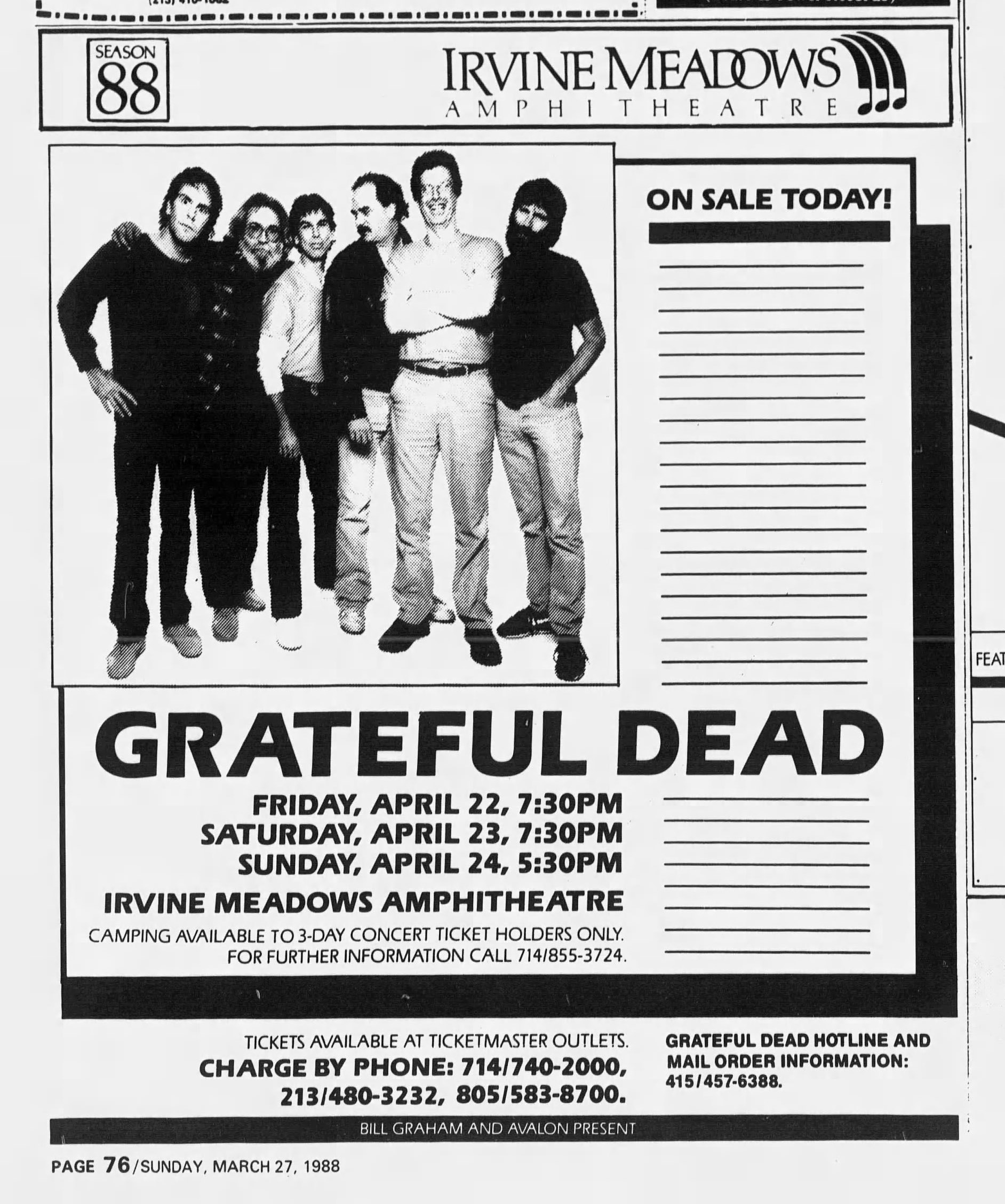 Grateful Dead’s April 23, 1988 Irvine Meadows is Don's Pick Tonight!