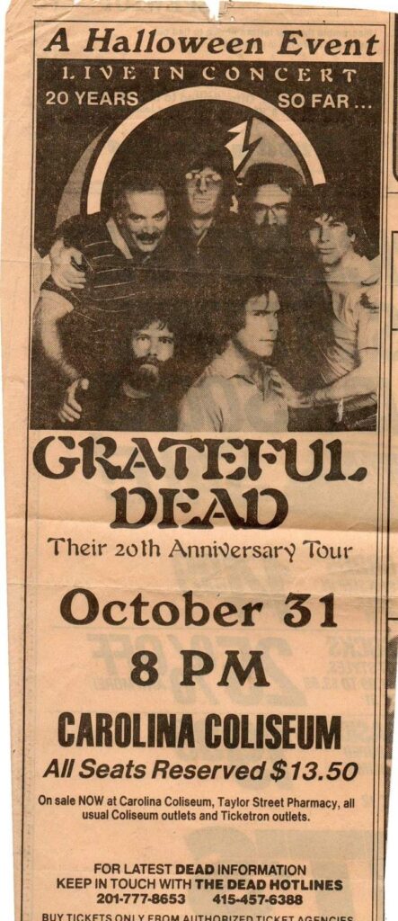 Don's Pick • Halloween Special, Week 3 of 5: Grateful Dead • October 31, 1985 • Carolina Coliseum, Columbia, SC